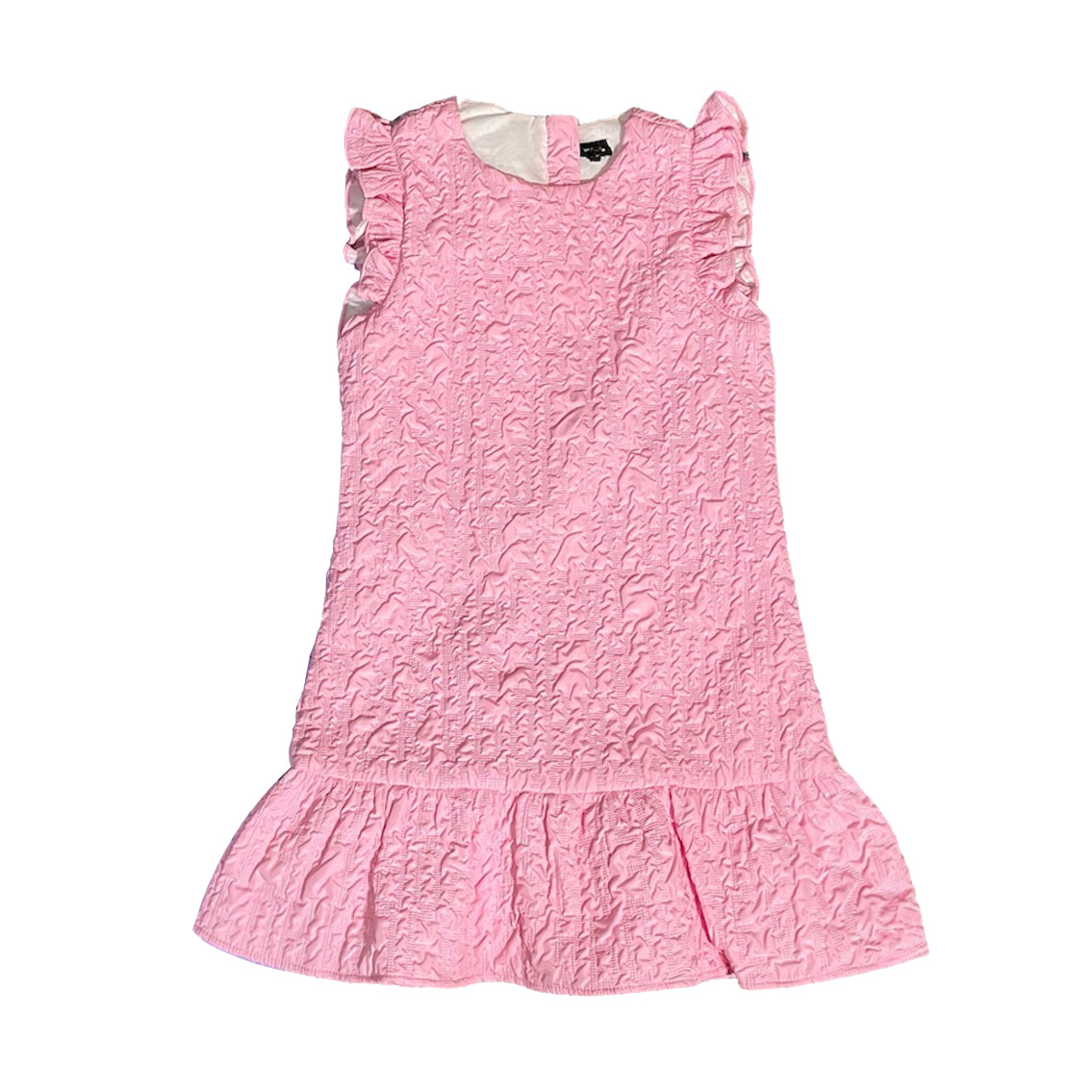 Textured Pink Ruffle Dress