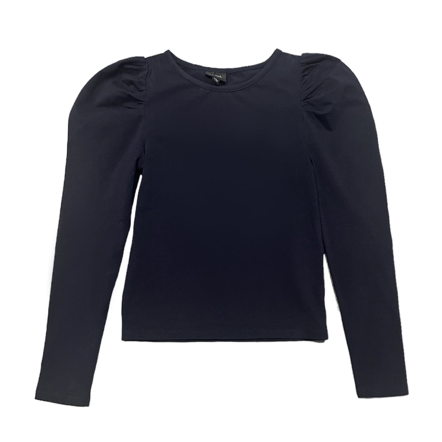 Black Puff Sleeve Cotton Top