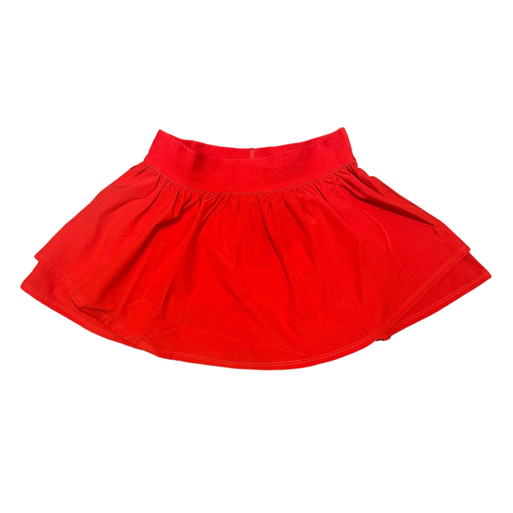 Red Gathered Mini Skort